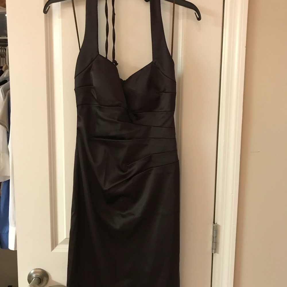 Cache Satin/Peau Dress Chocolate Brown